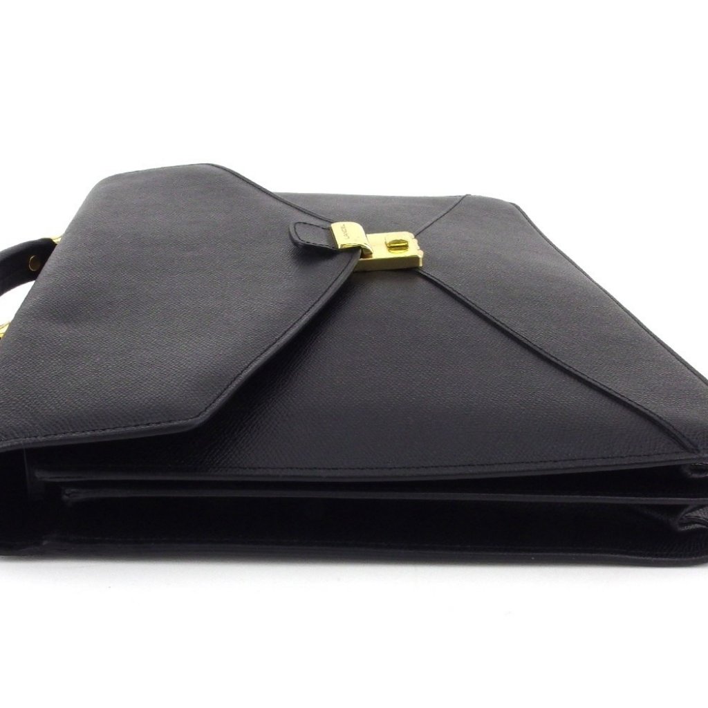 Lancel Business Bag Black Gold Women Authentic Secondhand